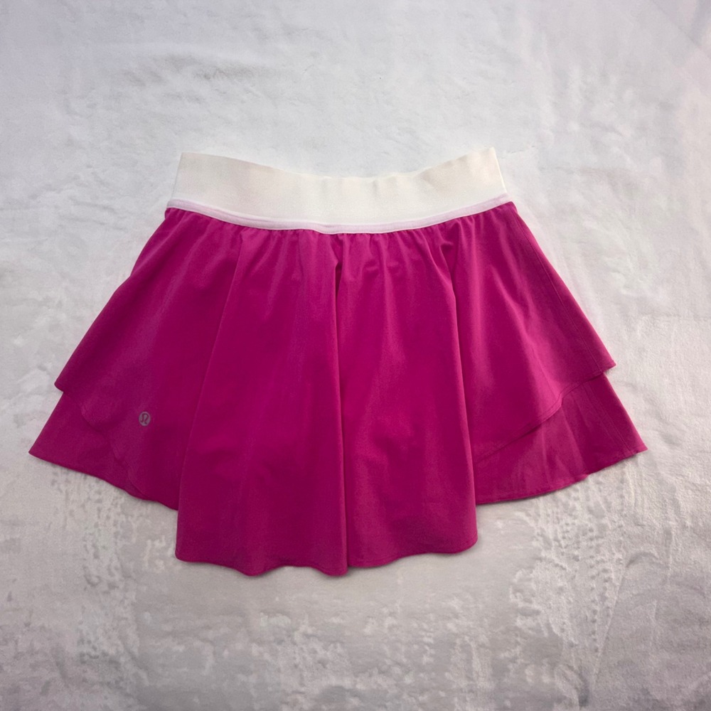 Lululemon Court Rival High-Rise Skirt vibrant Color-way Sonic Pink Size 4 Reg - Picture 6 of 10